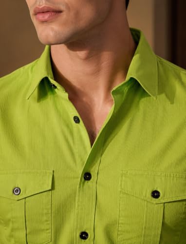 Image of Men's Double Flap Pocket | Regular Fit | Solid Spread Collar | Versatile Everyday Office Wear Comfortable |Stylish Design | Shirt