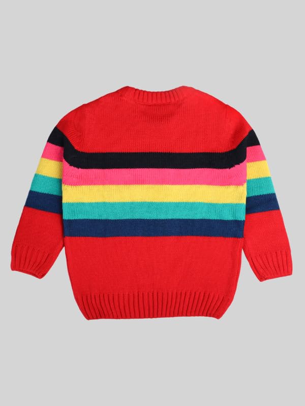 Image of CHKOKKO Boys Woolen Round Neck Sweaters Winter Sweatshirts 7-8 Years Blood red