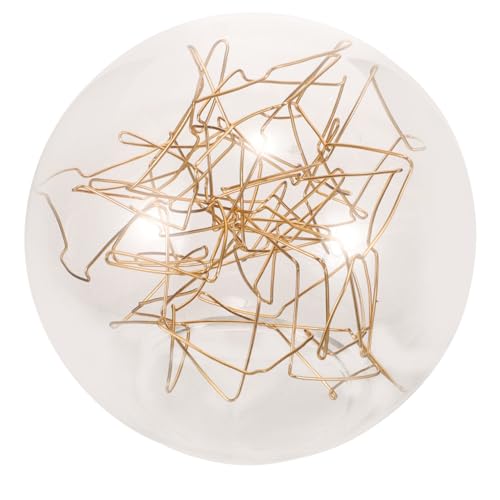 PRETYZOOM 単孔丸型ガラスランプシェード 透明耐久アルミ製カバー 照明器具交換用 シンプルでスリッシュな室内装飾用ランプシェード