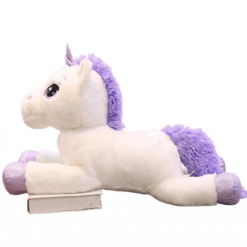 Image of HUG 'n' FEEL SOFT TOYS 75 cm White Unicorn Soft Toy - Big Size Plush Unicorn Stuffed Animal | Ultra Soft Huggable Doll for Girls & Kids | Birthday Gift, Valentine & Room Decor