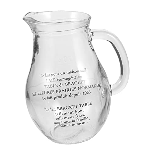 Zerodeko Bricco Latte in Vetro Trasparente Contenitore Per Panna Per Frigorifero Distributore Di Panna Per Caffè Brocca Per Caffè