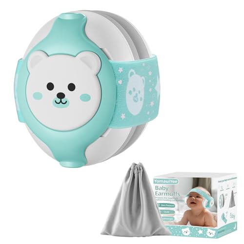 Image of YomauiYee Baby Headphones,Bear Infant Ear Protection Noise Cancelling Headphones for Infants 0-36 Months,Baby Travel Essentials with Carrying Bag Infant Earmuffs for Sleep/Airplane/Outdoor