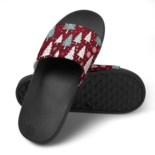 Christmas Trees And Snowflakes House Sandals Non-Slip Bathroom Slippers Beach Summer Shoes for Men Women4
