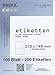 200 Etiketten 210x148mm selbstklebend, 2 Stück auf einem Blatt A4-insgesamt 100Blatt, allround-Qualität weiss
