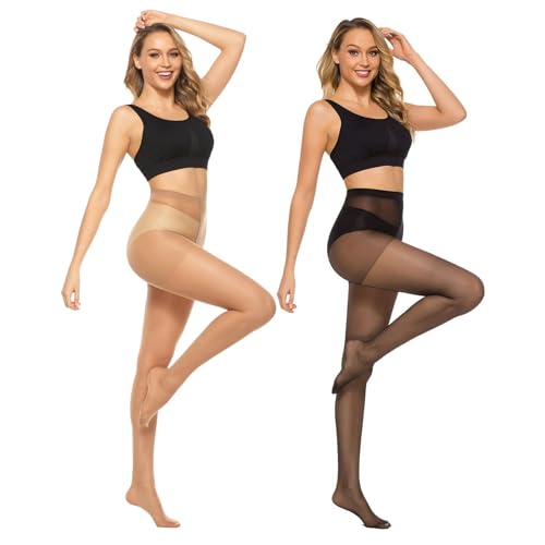 Image of MANZI 6 Pairs 20D Women's Sheer Tights Ultra Thin High Waist Pantyhose Thigh Stockings