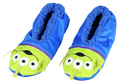 Disney Toy Story Aliens Little Green Men Character Slipper Socks with No-Slip Sole For Women Men