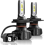 AUXITO H4 9003 HB2 LED Bulb Hi/Lo Fanless, Adjustable Beam 6500K Xenon White, 300% Night Visibility High Low Light Kit, Pack of 2