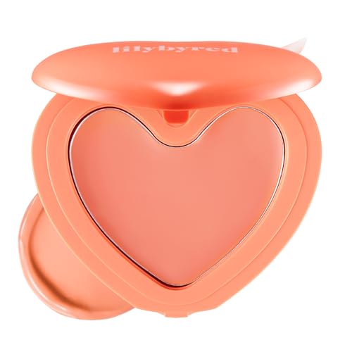 Image of lilybyred Luv Beam Cheek Balm | Heart-Shaped Korean Cream Blush, Semi-Matte, Healthy Glow, Long-Lasting, Blendable & Buildable, Lightweight, Natural-Looking Color, 0.12 oz (09 Zesty Coral)