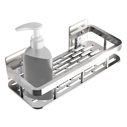 Estanteria Baño, Estanteria Ducha, Sin Taladro, Baldas Pared sin Agujeros, Estante Ducha, Estante Ducha sin Taladro, Accesorios Baño, Organizador Baño, Cocina, Cesta Ducha, Sin Tornillos, Plata.