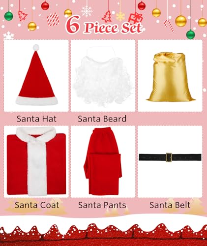 Disfraz completo de Santa para niños, talla pequeña miniatura 5
