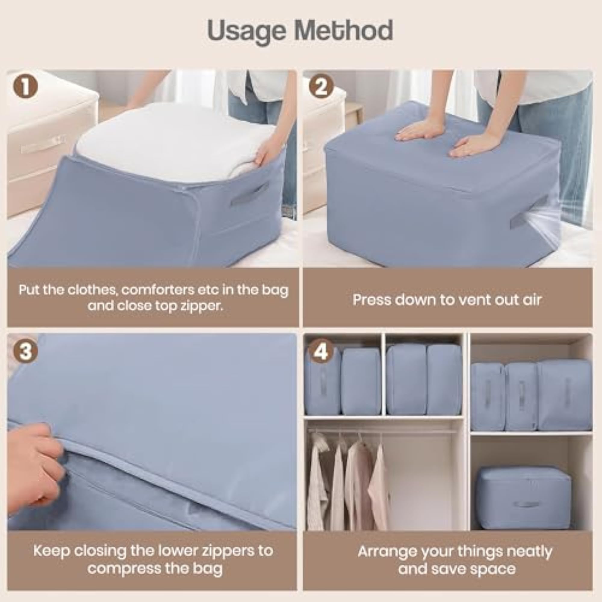 Space Saving Compression Organizer Bag for Travel and Storage