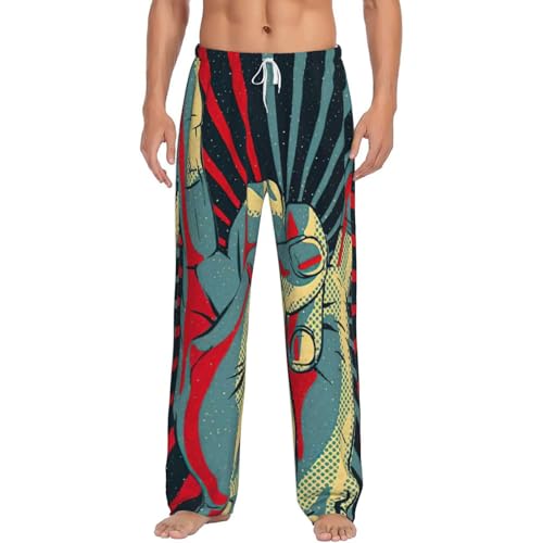 Pantalon de pyjama homme rock en polaire douce avec poches