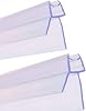 SACHUKOT Shower Seal 2 x 90 cm - With Extended Rubber Lips for Dry Floor in the Bathroom - Glass Door Shower Seal for 4 mm, 5 mm, 6 mm Glass Thickness - Shower Rail for Shower Cubicle with Water