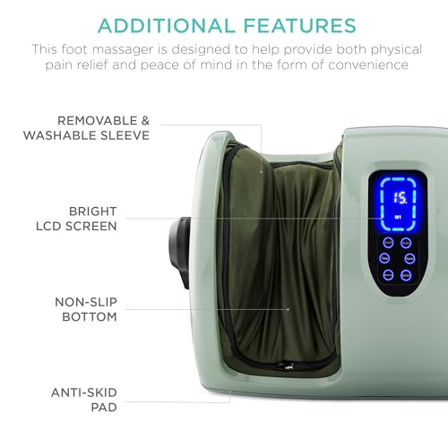 Image of Best Choice Products Heated Shiatsu Foot Massager for Pain Relief, Plantar Fasciitis, Neuropathy, Blood Circulation w /Compact Design - Sage