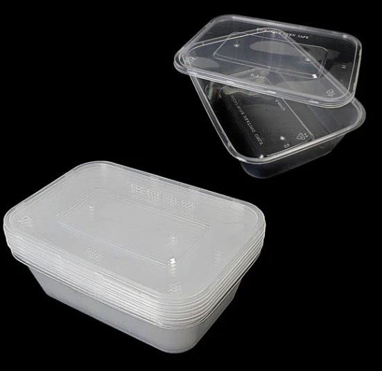 Romaans 5,10,20 Pack Plastic Food Containers with Lids Meal Prep Takeaway Container with lids Microwave, Freezer, Dishwasher Safe Durable Recyclable Takeaway Containers Clear (750ml) (20)