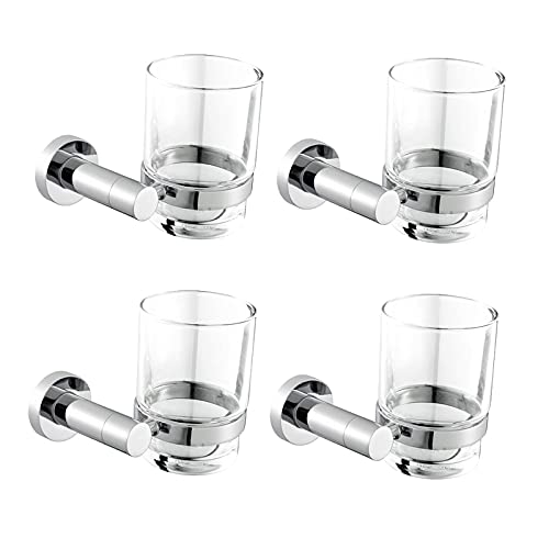 Porte-gobelet en acier inoxydable et verre pour le rangement de douche