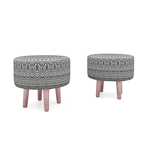 Image of Wakefit Tulum Printed Ottoman (Eva Grey)