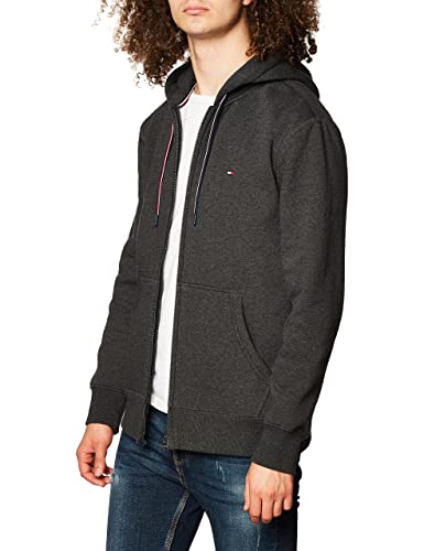 Tommy Hilfiger Men's Hoodie Sweatshirt with Magnetic Zipper, Charcoal Grey Heather Large2