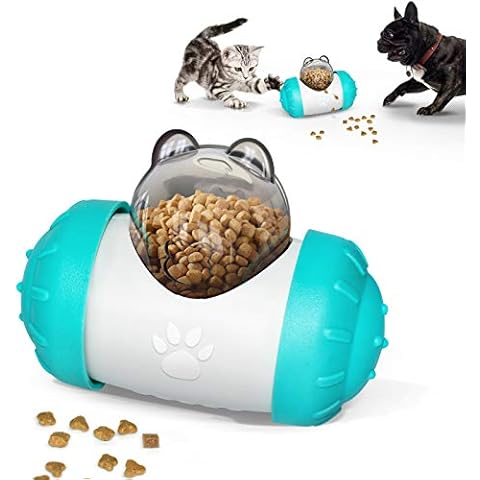 Interactive Treat Dispensing Dog Toys, Pet Puzzle IQ Training Ball, Funny Slow Feeder and Food Dispenser for Cats Dogs Blue(Turquoise) Cover