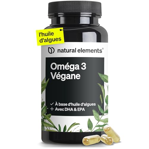 Omega 3 Vegan – 1444mg Huile d’Algues – 90 Gélules – Oméga 3 avec DHA & EPA de haute qualité – Omega 3 pour végétaliens – contrôlé en...