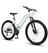 SmiloSprk 24/26" Women’s Mountain Bike for Adults, Steel Frame | Shimano Rear Derailleur, Twist G...