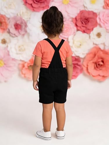 Image of KiddoPanti Unisex Infant Denim Dungaree | Cotton Blend Stretch | Baby Jumpsuit Witth Pockets | Comfortable Casual Outfit for Boys & Girls 6 Months-3 Years