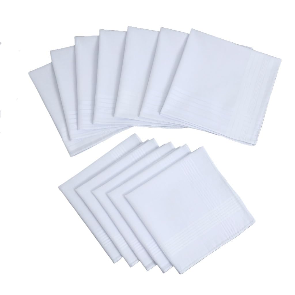 12 Stück reine weiße Taschentücher, Unisex-Taschentücher, Hochzeit Bräutigam und Braut Für Herren