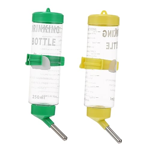 COLLBATH 2pcs Rabbit Water Fountain 250ml Feeder Cage Water Bottle for Chinchilla Guinea Pig Pet Supply