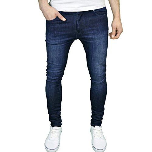526Jeanswear Senjo - Pantalones vaqueros elásticos para hombre Azul Oscuro Stonewash 28W/30L