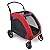 IREENUO Dog Stroller, 4 Wheels Pet Jogger Wagon Foldable Cart, Adjustable Handle, Zipper Entry, Skylight Window Stroller Suitable for Variety Roads with Back Pocket for Medium Large Dog Traveling Red