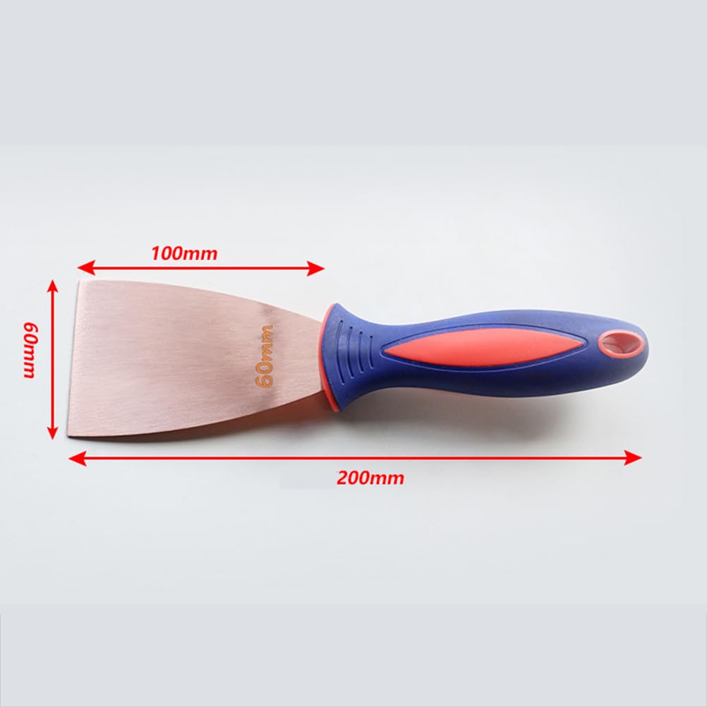 Cuchillo de revestimiento de cobre, espátula de yeso con mango de goma, raspador de yeso, removedor de madera, raspador de papel pintado, herramienta de pintura