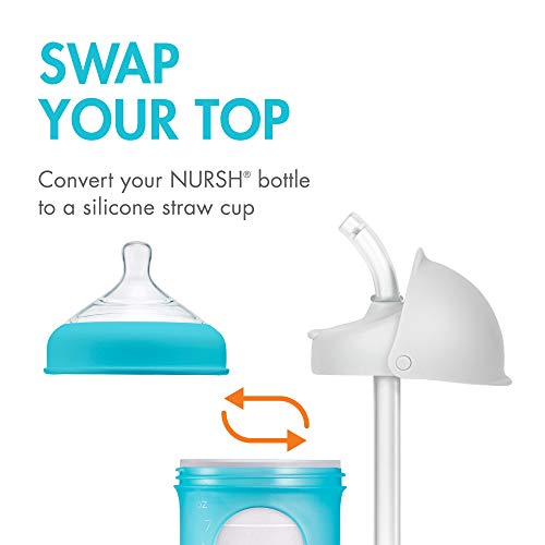 Boon Nursh Silicone Straw Conversion Top, Straws For Nursh Baby Bottles, 2-Pack,2 Count (Pack Of 1) #TOP1