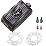 Boltz Aquarium Air Pump, Fish Tank Air Pump with Dual Outlet Adjustable Air Valve 2.5 Liter/Min, Ultra Silent Oxygen Fish Tank Bubbler with Air Stones Silicone Tube Check Valves (4Watt)