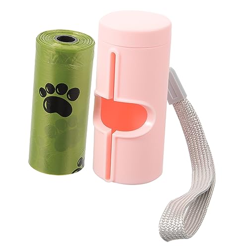 LIOOBO 1 セット うんちバッグ 犬の水筒 犬の排泄物 わんわん うんち袋 トレーニング用ドッグトリートポーチ プラスチックゴミ袋 ペット用品 ピンク