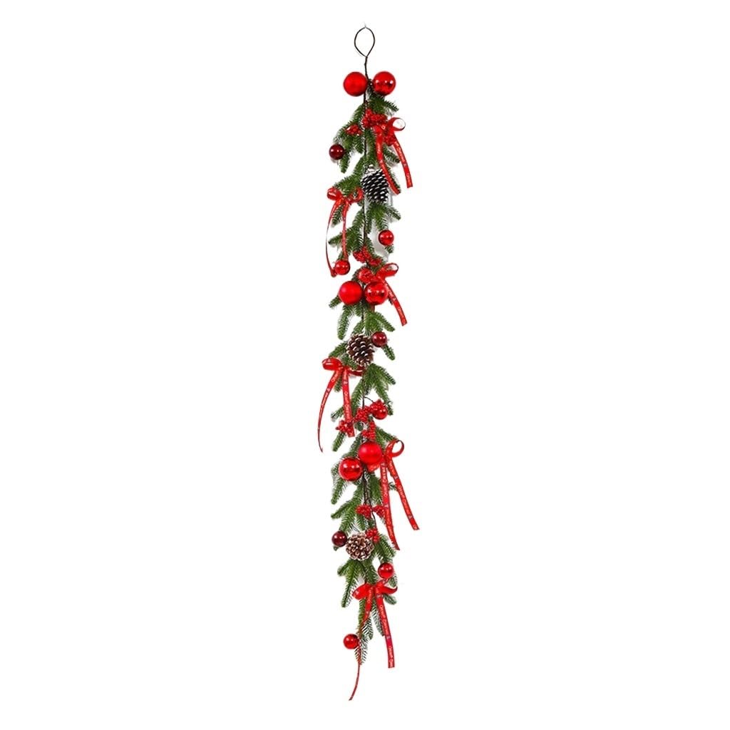 Guirnalda Navidad Guirnalda Navideña Artificial De Bayas Rojas con Piñas For La Puerta Chimenea Adornos Navideños para Chimeneas