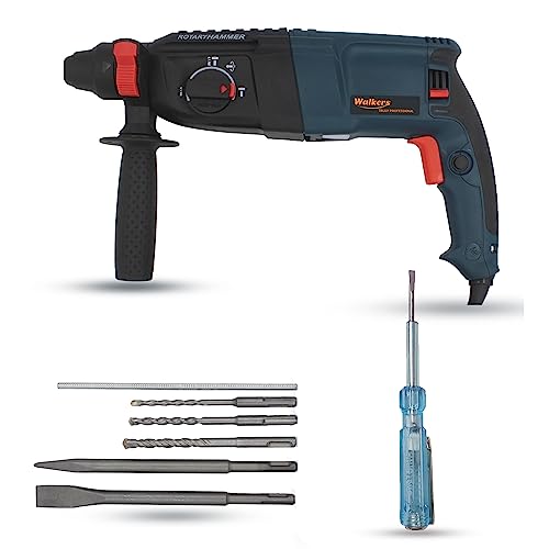 Image of Walkers WKCB355M1 26mm Hammer Impact Drill Machine Forward /Reverse Rotation with 5Pcs SDS Plus Bits for Making Holes in Metal /Wood /Concrete Hammer Drill (26 mm Chuck Size, 1200 W)