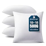 Phantoscope 4 Packs Throw Pillow Inserts Hypoallergenic Square Form Sham Stuffer 18
