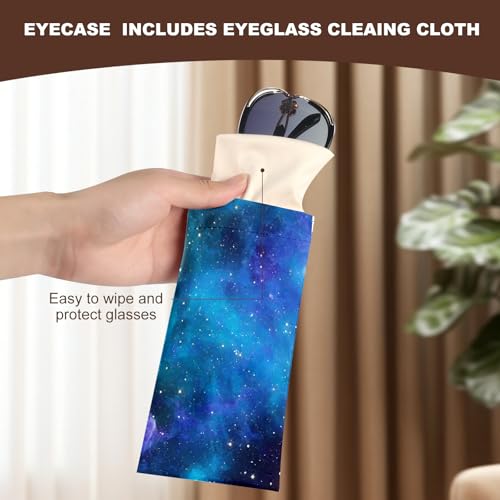 Image of Anikathy 2Pcs Sunglass Eyeglass Glasses Case Soft PU Leather with Cleaning Cloth Cute Glasses Pouch Bag for Men Women Girs