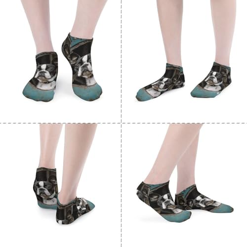 5-Pack Ankle Socks for Adult, Boston Terrier Low Cut Sock, Breathable Soft Casual Athletic Socks4