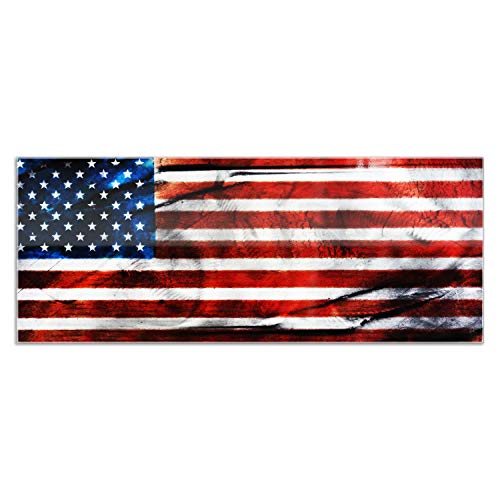 Metal Art Studio  American Glory  Urban American Flag Wall Art, Red, White, Blue, Silver (L0038)