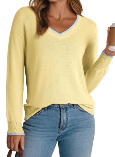 Image of Dokotoo Women's Wool Blend Crew Neck Casual Fall Sweaters Knit Tops | Lightweight,Long Sleeve,Fall Outftis,Dressy,Ribbed Hem,Business Casual Tops,Comfy Knit,Pullover,Basic Classic,Layer Clothes