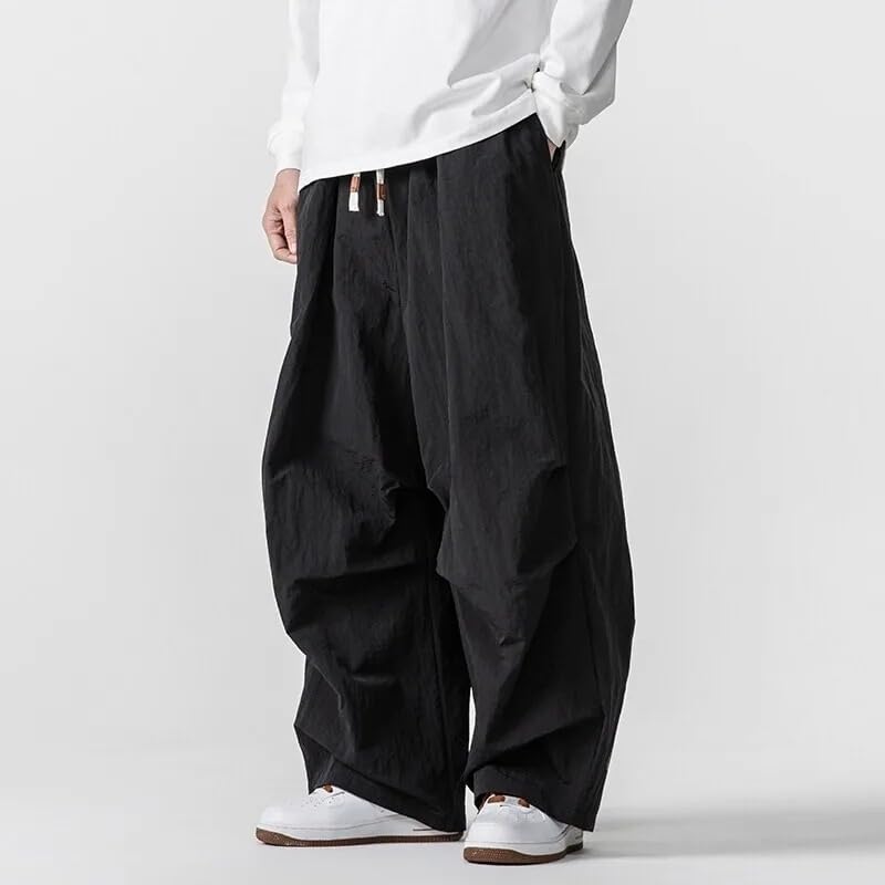 American Style Cargo Pants Casual Mens Spring Summer Male Harem Loose Elastic Waist Wide Leg Trouser3