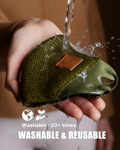Image of BBN Warm Wool Face Mask: Adjustable Washable Cover - Reusable Windproof Protection for Winter Commuting Outdoors