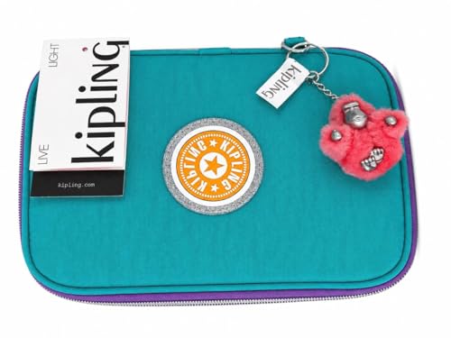 Kipling Estojo Escolar Verde 100 Pens Glitter Fun Metal