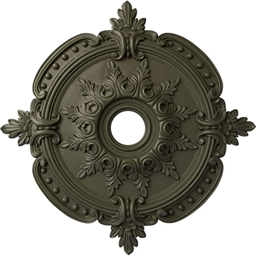 Image of Ekena Millwork CM28BEWHF 28 3 /8 inch OD x 3 3 /4 inch ID x 1 5 /8 inch P Benson Classic (Fits Canopies up to 6 1 /2 inch) Ceiling Medallion, Witch Hazel