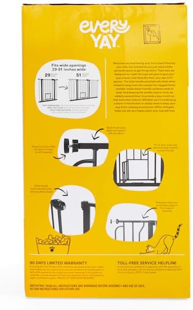 EveryYay by Petco in The Zone Black Steel Walk-Through Pet Gate