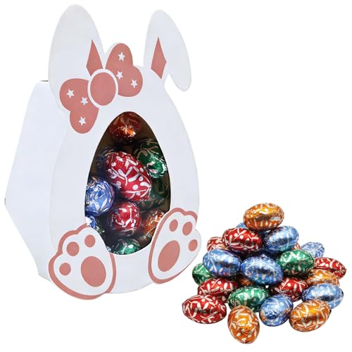 Bombones de Chocolate,Huevos de Chocolate Pequeños,20 Bombones con forma de Conejo para Regalar,Huevos de Pascua de Chocolate,Regalos de Pascua,20 Mini Eggs-Colorido