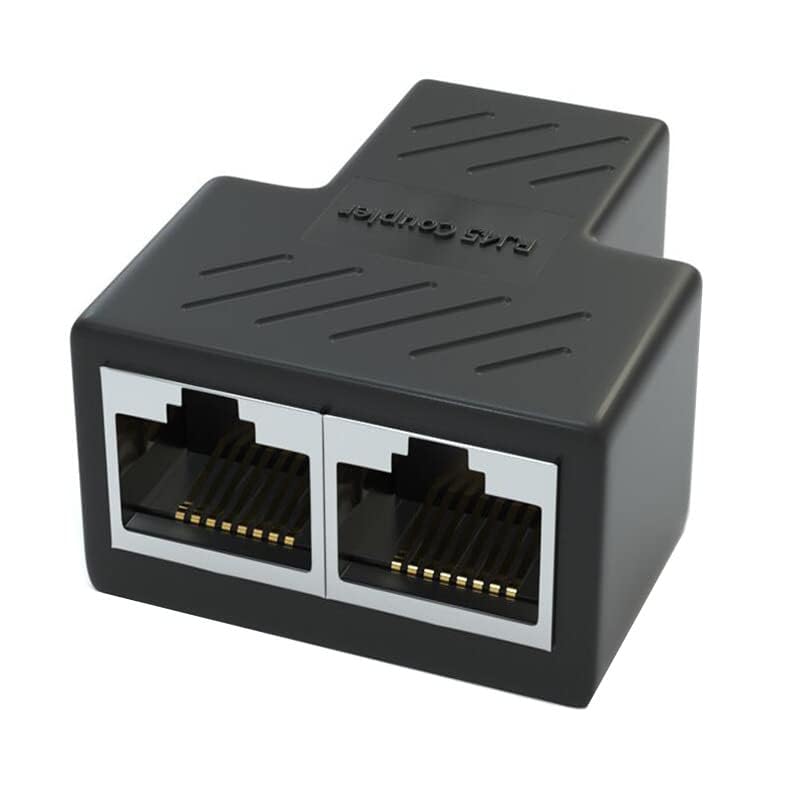 Image of RJ45 Ethernet Cable Splitter Network Adapter, 1 Female to 2 Female LAN Ethernet LAN Network Extension Splitter Cable for Cat 5, Cat5e, Cat 6,Black 1 Pack