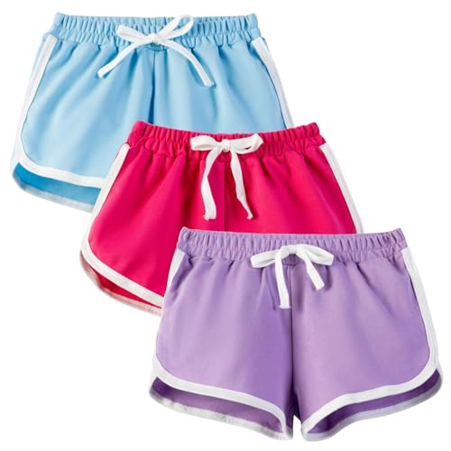 Lot de 3 shorts sport enfant en coton | Bermuda été fille garçon