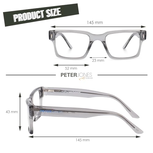 Image of Peter Jones Acetate Unisex Large Broad Style Premium Spectacle Frame with Spring Hinges (U001)